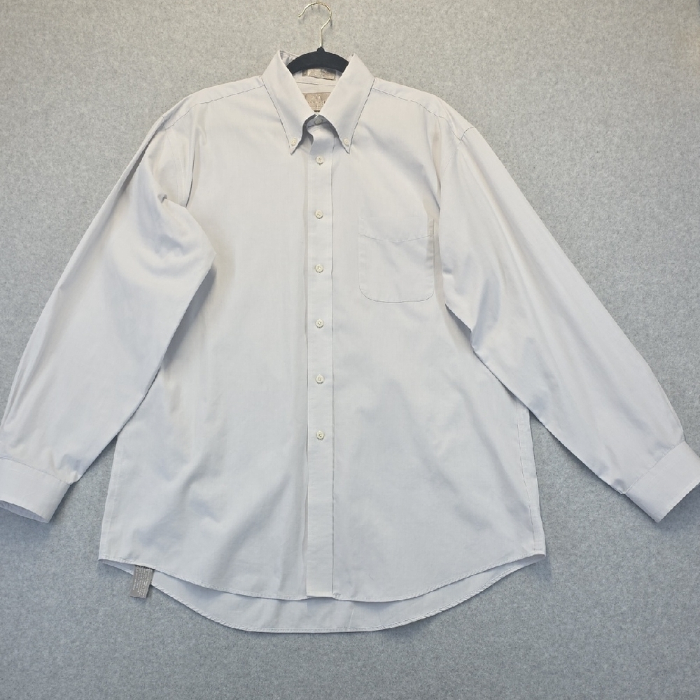 Stafford Men’s Light Grey Oxford Dress Shirt 17 35